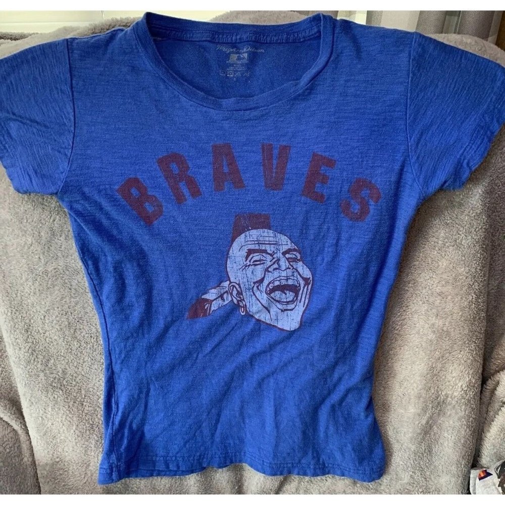 Vintage Atlanta Braves T Shirt Chief Knockahoma Head Indian Braves Shirt